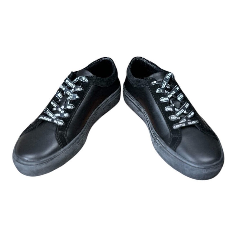 The Kooples‎ Mens Black Leather Sneakers Vinyl AFCH25026K BLA01 Euro 38 US 5